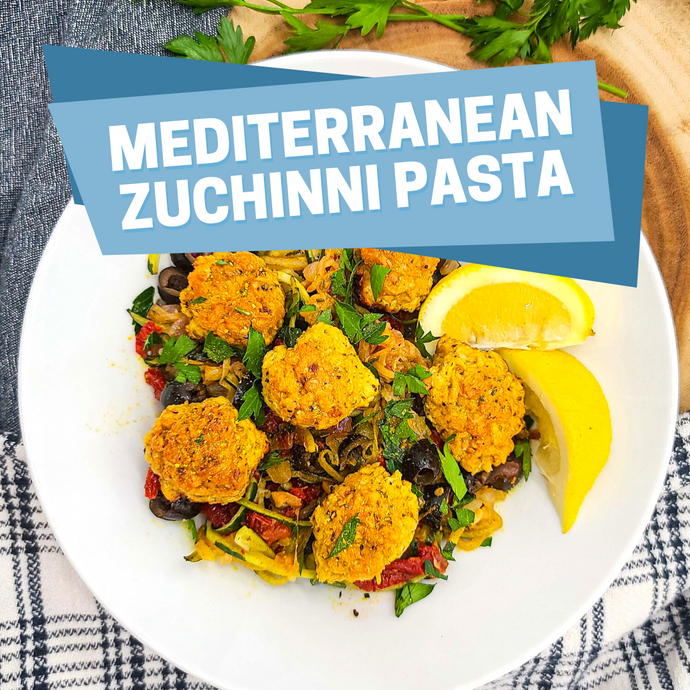 Mediterranean Chick'n Zucchini Pasta