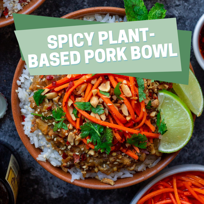 20-Minute Spicy Ginger ‘Pork’ Rice Bowls