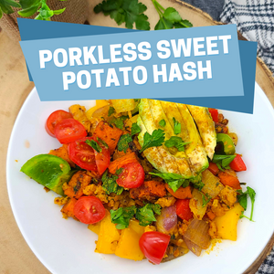 Vegan Porkless Sweet Potato Breakfast Hash