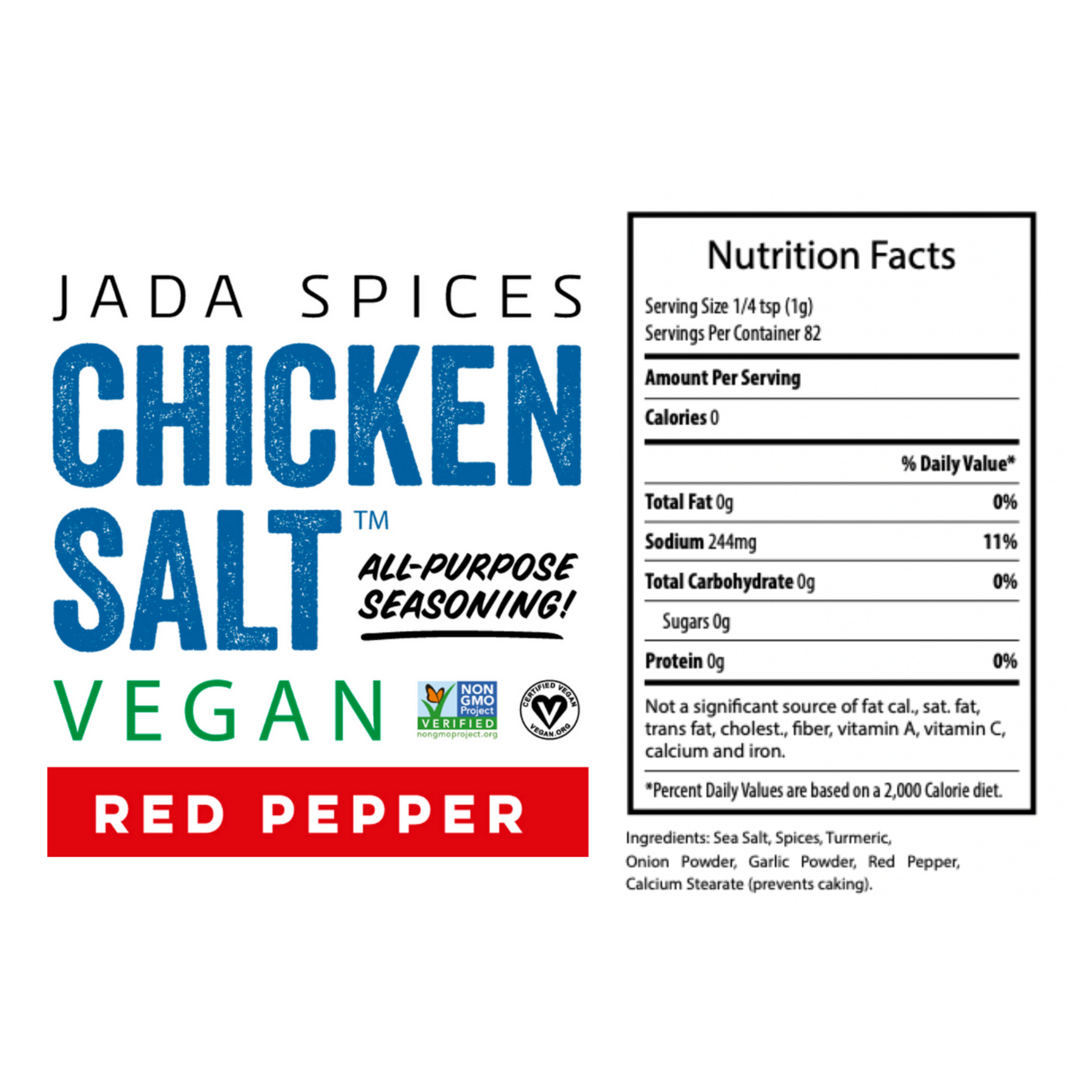 Vegan Chicken Salt- JADA SPICES - MSG FREE, NON GMO, GLUTEN FREE – JADA  Brands