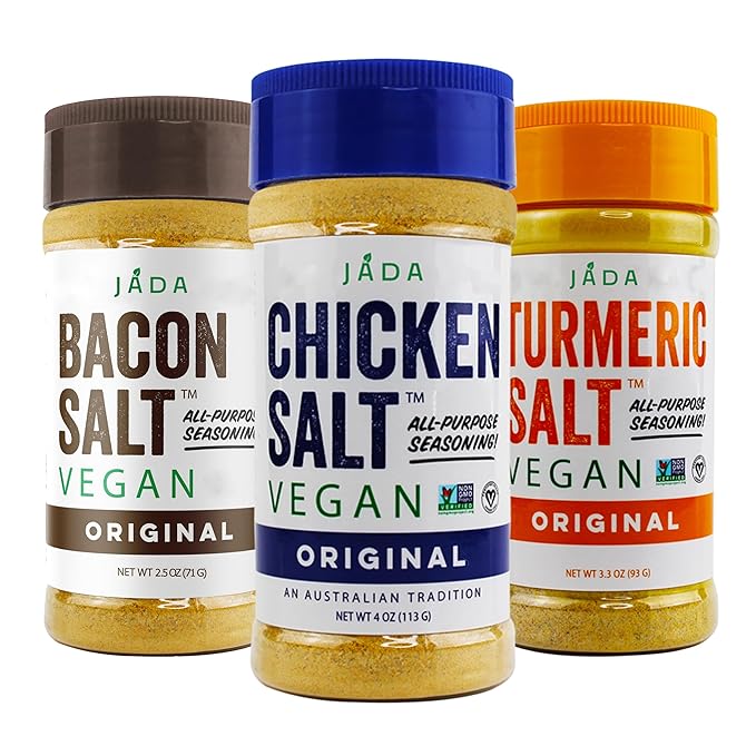 plant based chicken jada spices Bacon Salt Original, Chicken Salt Original & Turmeric Salt