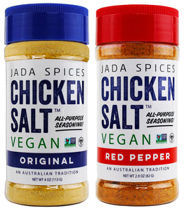 chicken salt vegan and vegetarian seasoning original and red pepper flavors