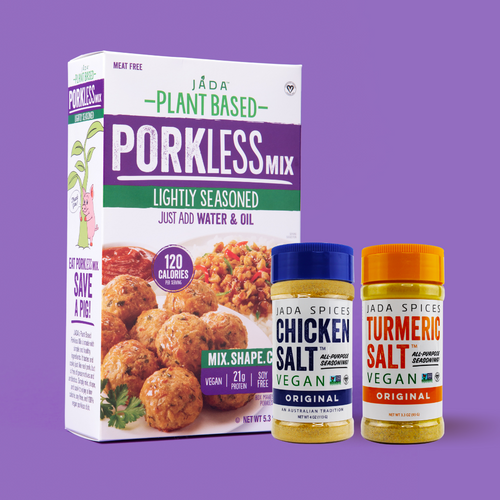 Plant-Based Porkless Mix, Original Chicken Salt & Turmeric Salt