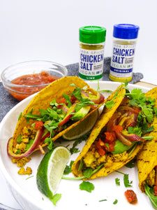 Plant-Based Mediterranean Chick'n Mix, Original Chicken Salt & Turmeric Salt